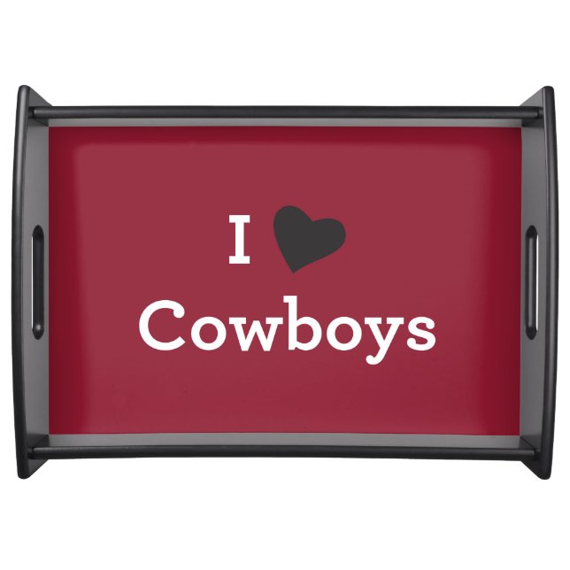 I Love Cowboys Serving Tray (Front)