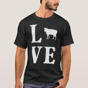 I Love Cows Cow Dairy Farmer Farm T-Shirt