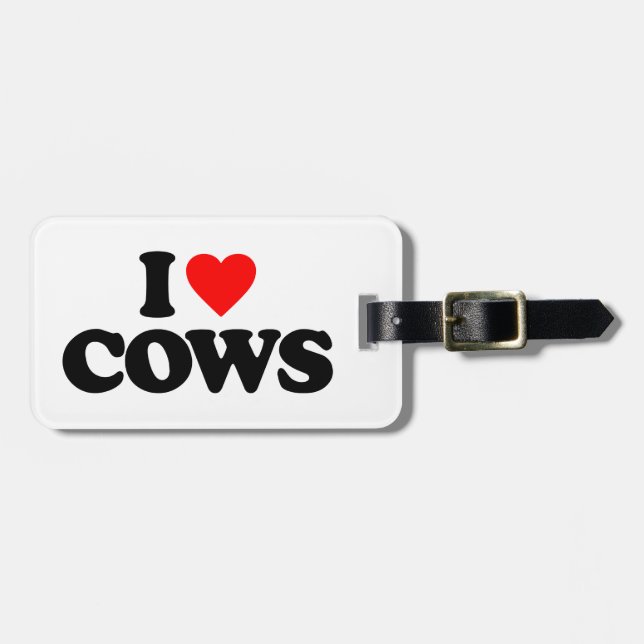 I LOVE COWS LUGGAGE TAG (Front Horizontal)