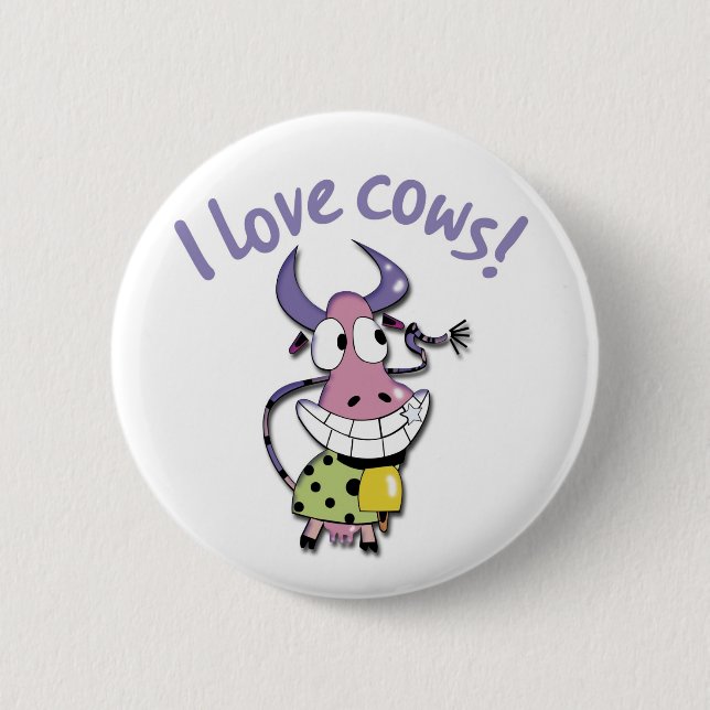 I love Cows! Pinback Button (Front)