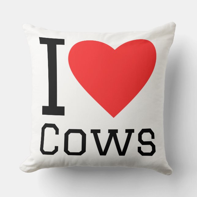 I love cows throw pillow (Front)