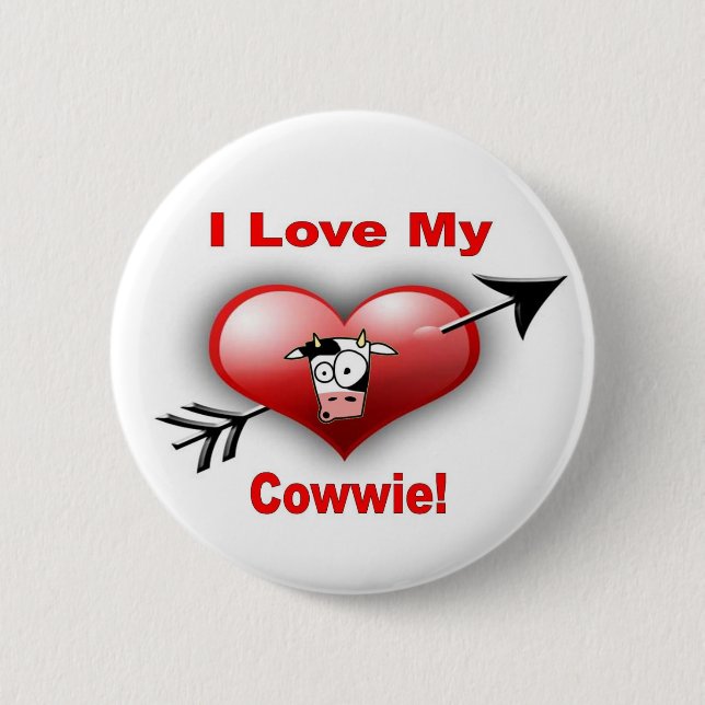 i love cowwie pinback button (Front)