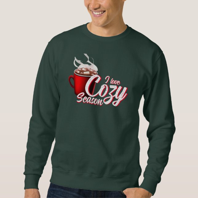 I Love Cozy Season White Script Sweatshirt (Front)