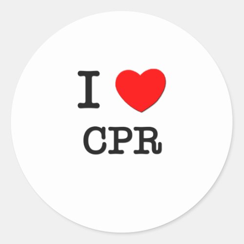 I Love Cpr Classic Round Sticker