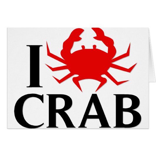 I Love Crab Cards (Front Horizontal)