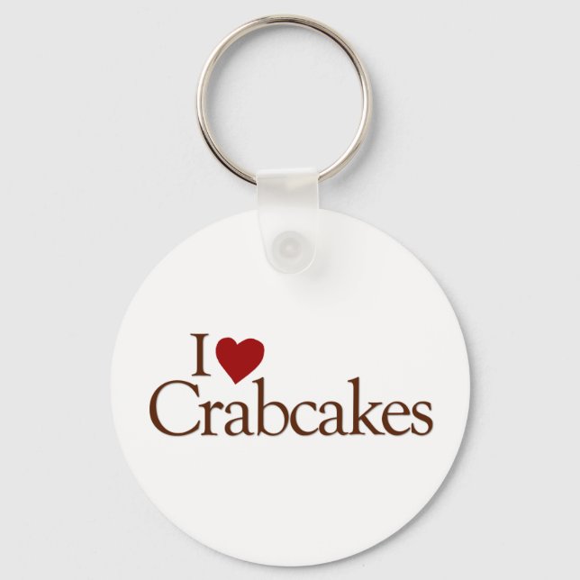 I Love Crabcakes Keychain (Front)