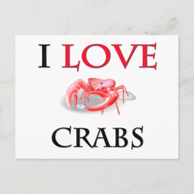 I Love Crabs Postcard (Front)