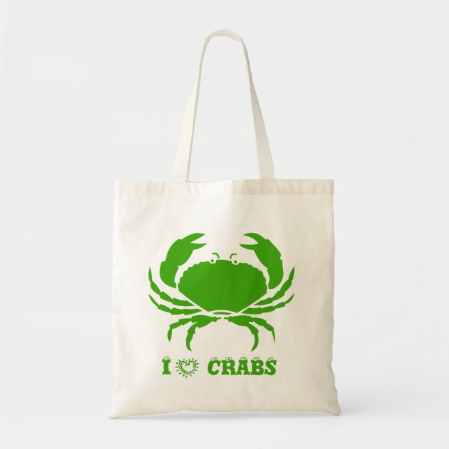 I Love Crabs Tote Bag (Front)