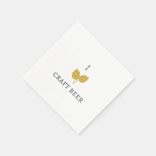 I Love Craft Beer cocktail napkin
