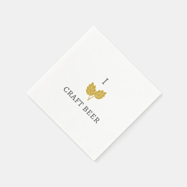 I Love Craft Beer cocktail napkin (Corner)