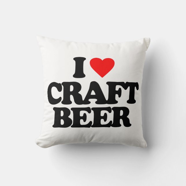 I LOVE CRAFT BEER THROW PILLOW (Front)