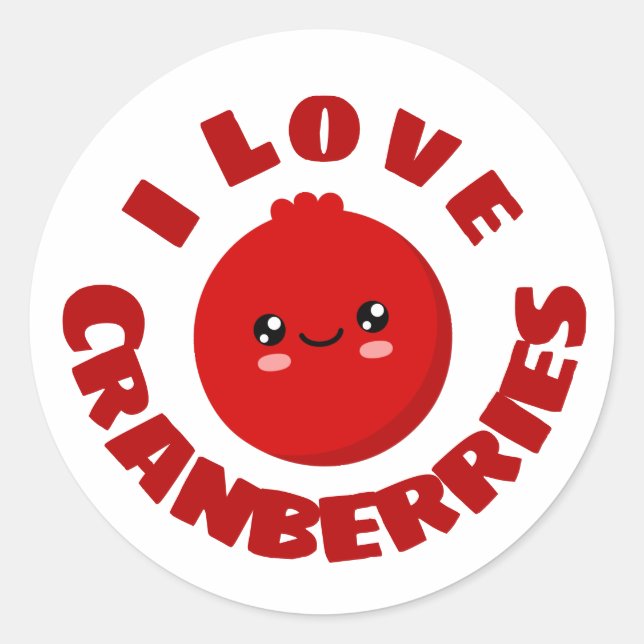 I love Cranberries Classic Round Sticker (Front)