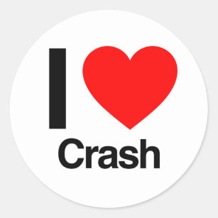 i love crash classic round sticker