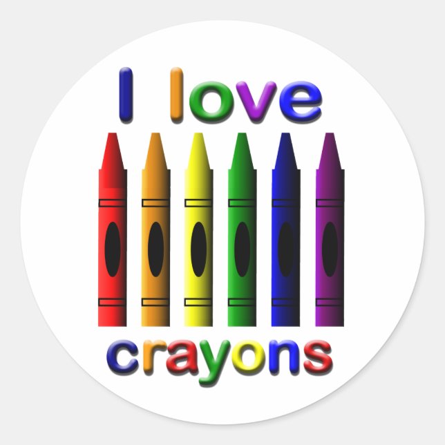 I Love Crayons Sticker (Front)