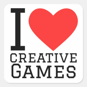 I love creative games square sticker
