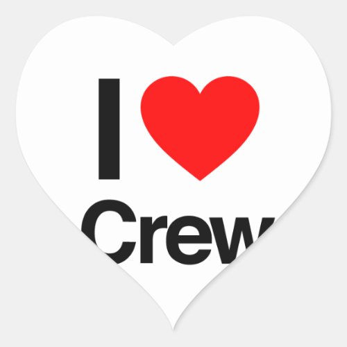i love crew heart sticker