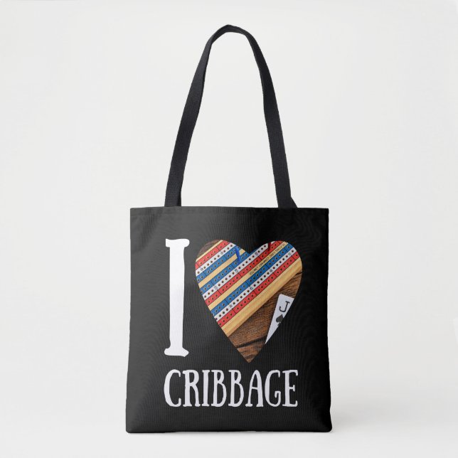 I love cribbage tote bag (Front)