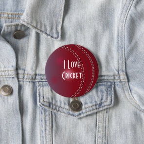 I Love Cricket Button