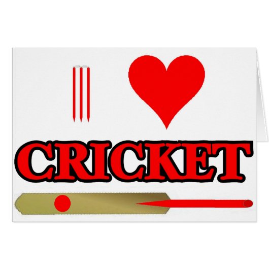 I Love Cricket Cards (Front Horizontal)