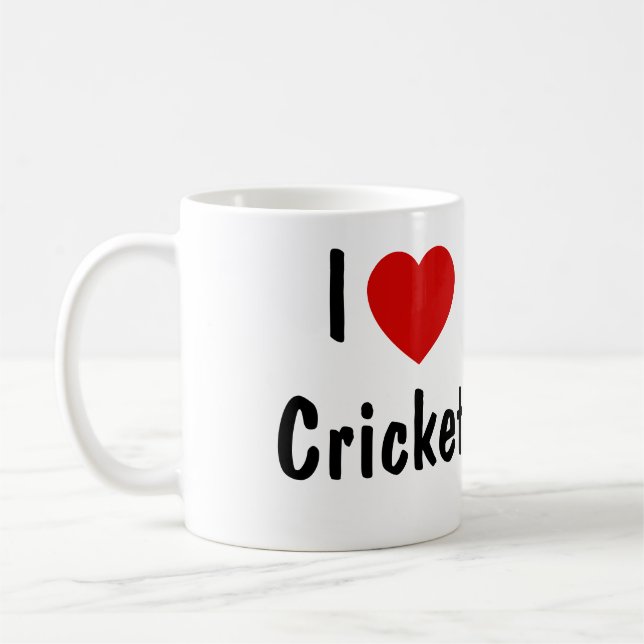 I Love Cricket Coffee Mug (Left)