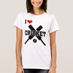 I Love Cricket, Crossed Cricket bats and ball T-Shirt