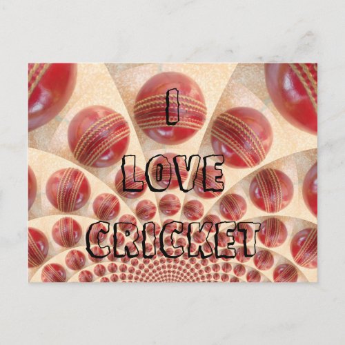 I Love Cricket Customize Product post card