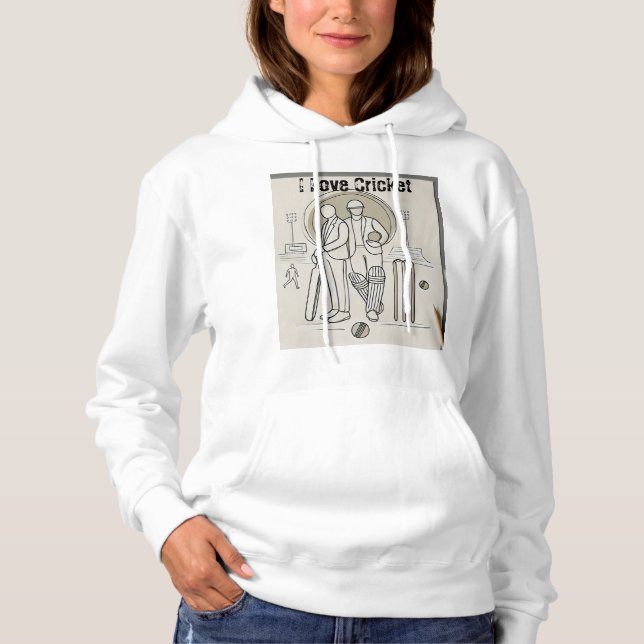 I love Cricket  Hoodie (Front)