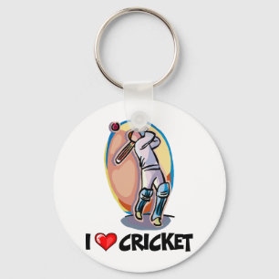 I Love Cricket Keychain