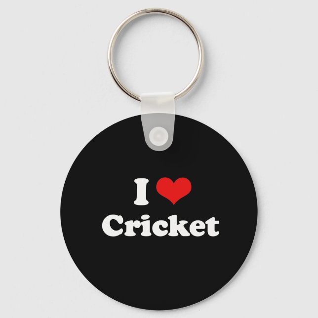 I Love Cricket Tshirt Keychain (Front)
