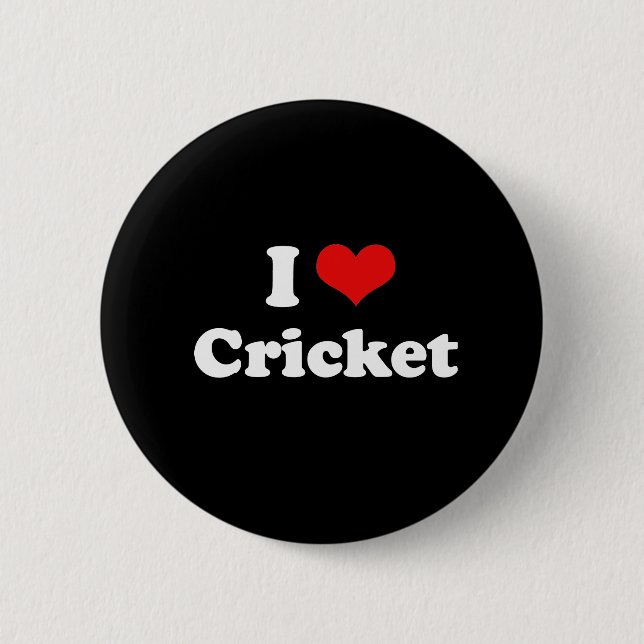 I Love Cricket Tshirt Pinback Button (Front)