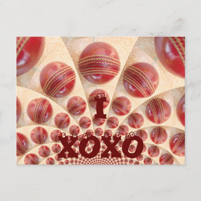 I Love Cricket XOXO Customize Product Postcard (Front)