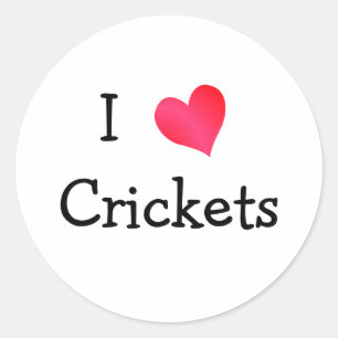 I Love Crickets Classic Round Sticker