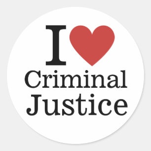 I ❤️ Love Criminal Justice for Student/Faculty Classic Round Sticker