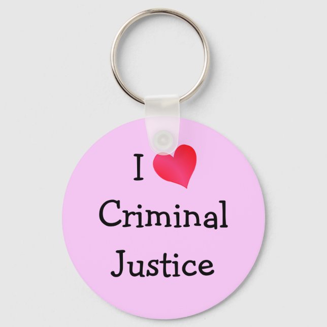I Love Criminal Justice Keychain (Front)