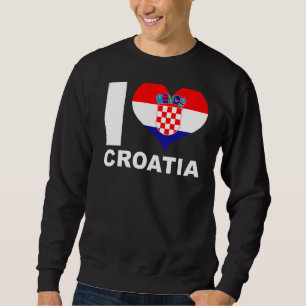 I Love Croatia Heart Flag Croatia Sweatshirt
