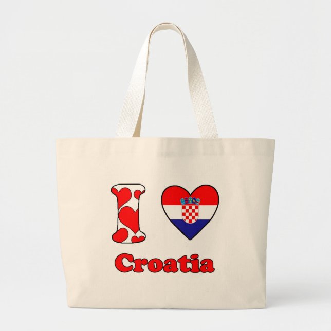 I love Croatia Large Tote Bag (Front)