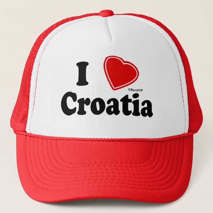 I Love Croatia Mesh Hat