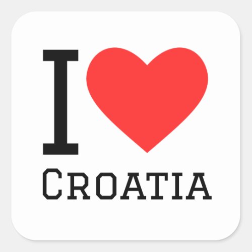 I love croatia square sticker