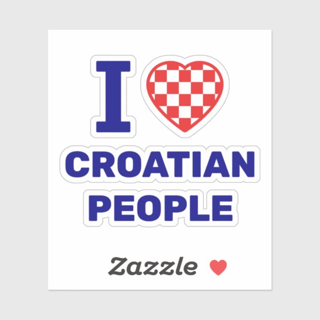 I Love Croatian People Sticker (Sheet)