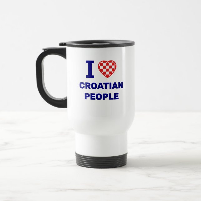 I Love Croatian People Travel Mug (Left)