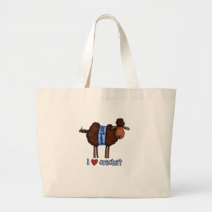 i love crochet large tote bag