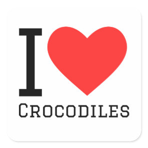 I love crocodiles square sticker