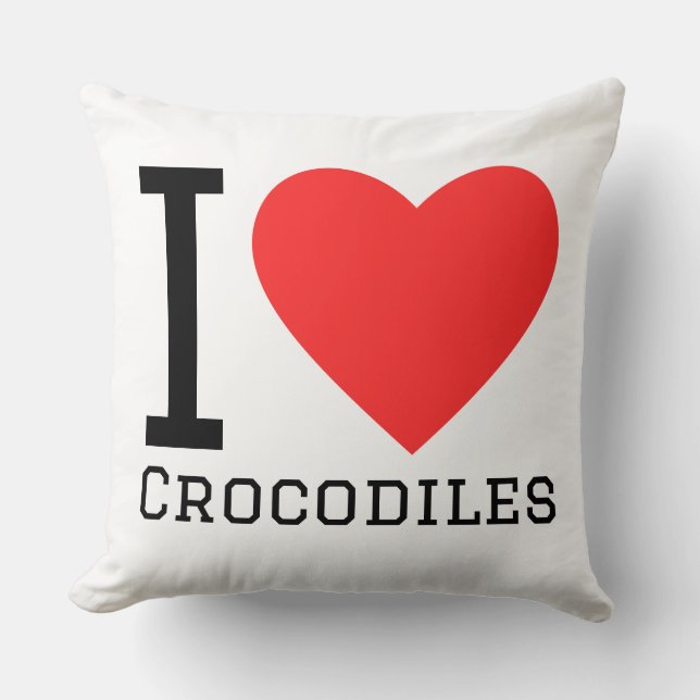 I love crocodiles throw pillow (Front)