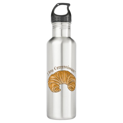 I LOVE CROISSANT CROISSANT BISCUIT FOOD STAINLESS STEEL WATER BOTTLE