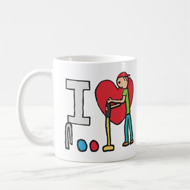 I Love Croquet Coffee Mug (Left)