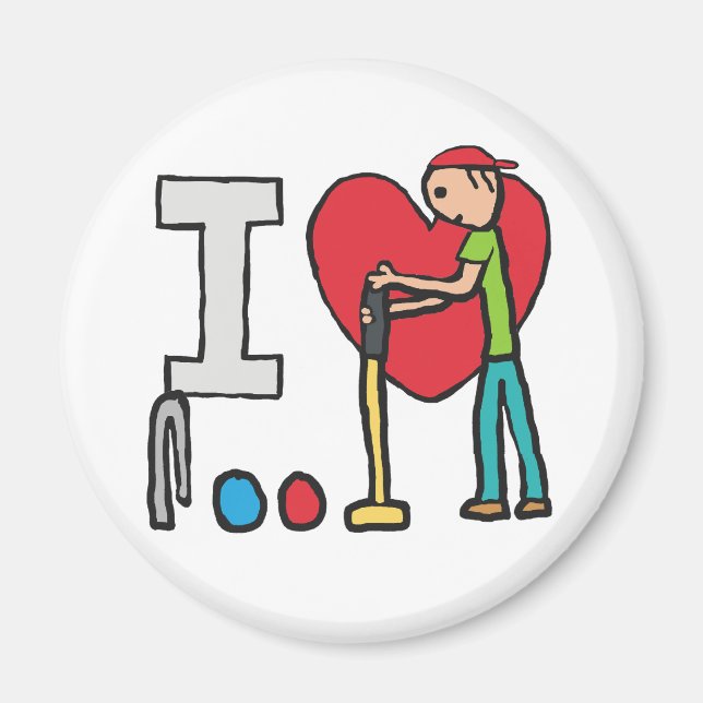 I Love Croquet Magnet (Front)