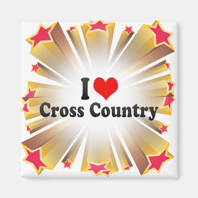 I Love Cross Country Magnet (Front)