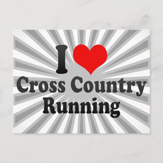 I love Cross Country Running Postcard (Front)