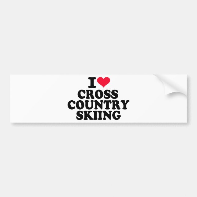 I love Cross Country Skiing Bumper Sticker (Front)