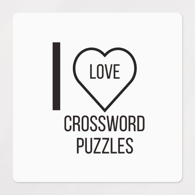 I LOVE CROSSWORD PUZZLES LABELS (Design 1)